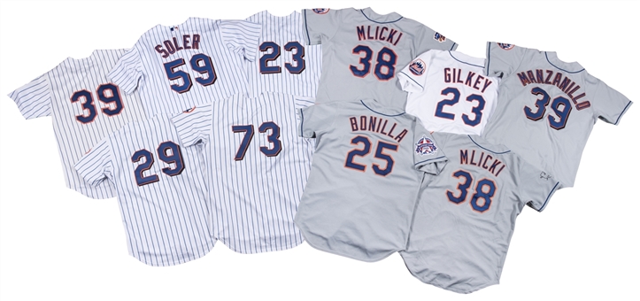 Lot of (10) 1990s New York Mets Game Used Jerseys - 2 Signed (JSA)